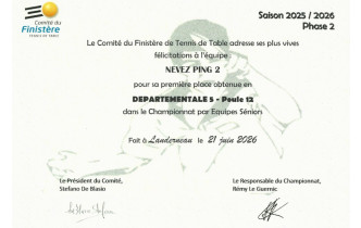 2025-2026 Equipe2- Phase2 D5 Poule12
et la montée en D4